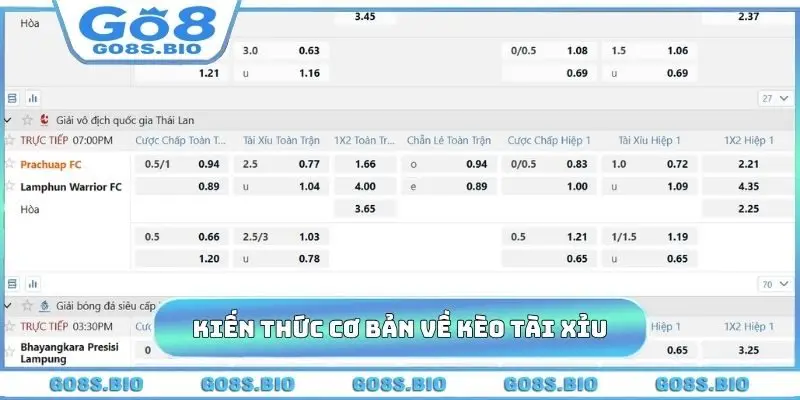 Kiến thức cơ bản về kèo tài xỉu