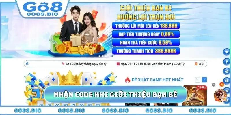Nhận ngay mã code khi giới thiệu bạn bè tham gia